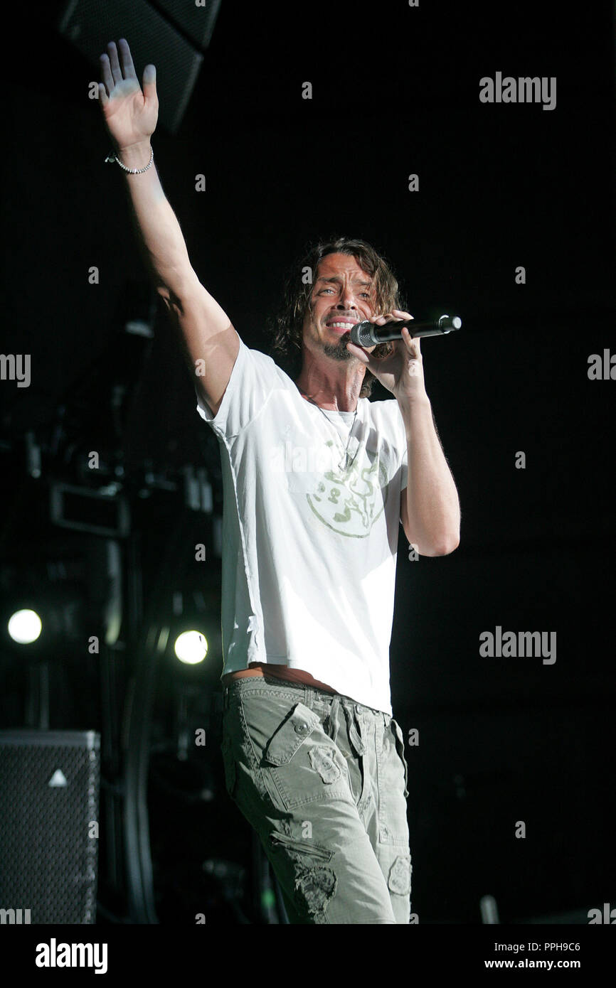 Chris Cornell führt in Konzert beim Cruzan Amphitheater in West Palm Beach, Florida am 1. August 2008. Stockfoto