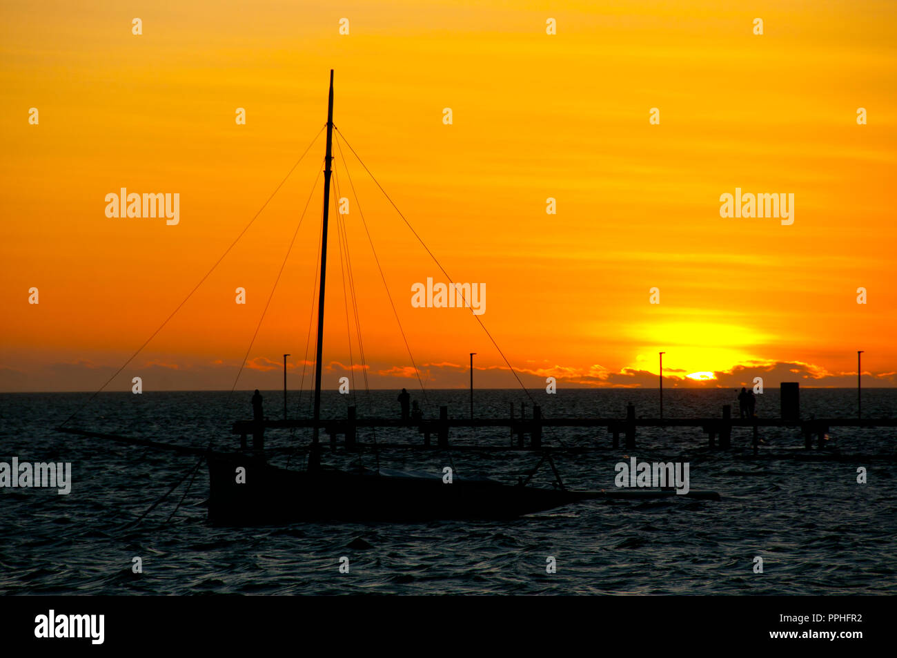 Sonnenuntergang in Denham - Western Australia Stockfoto
