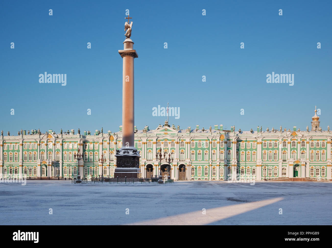 Schlossplatz. Alexandrine Spalte. Sankt Petersburg. Russland Stockfoto