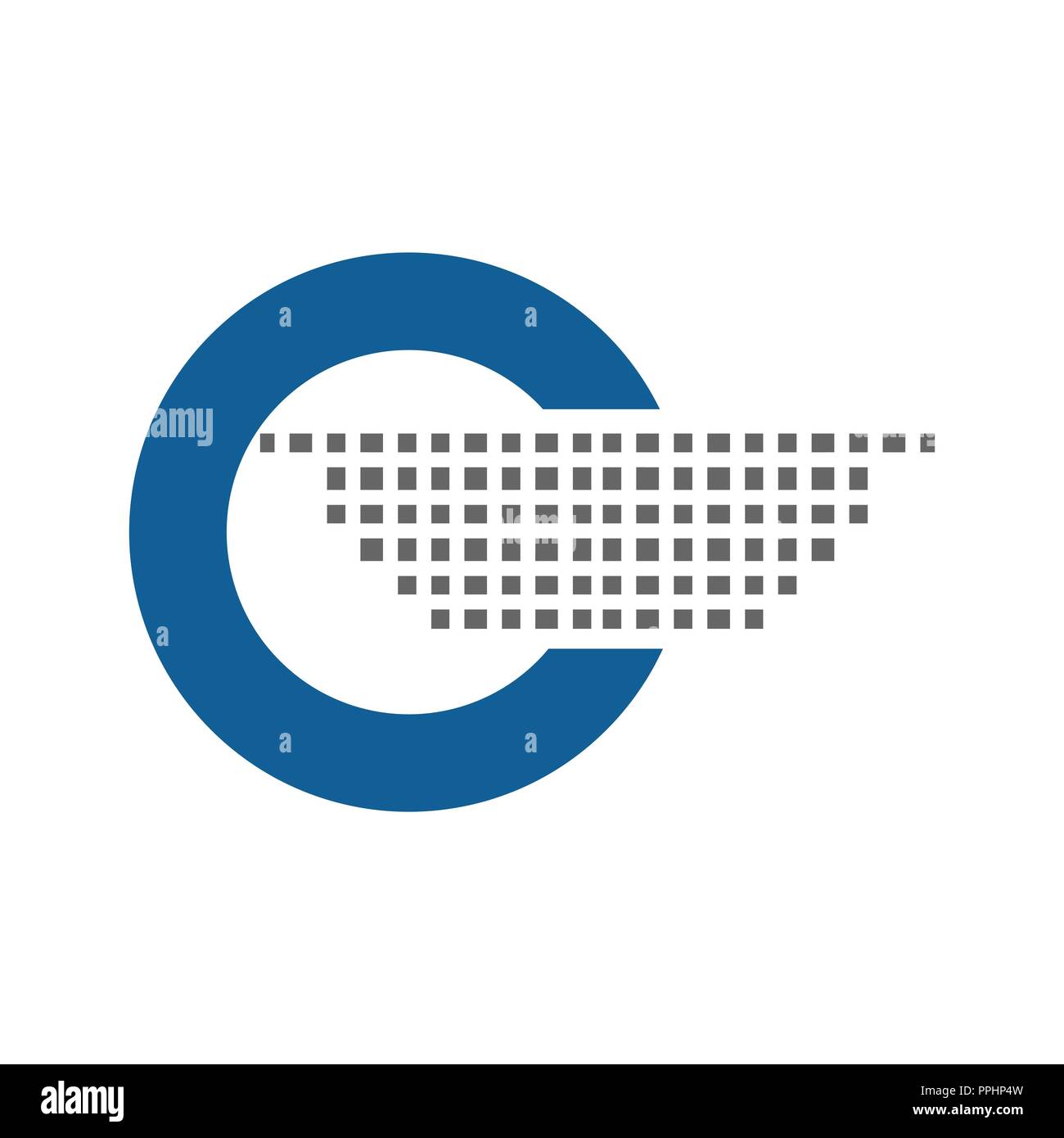 Blauer runder Kreis Logo Vektor Icon Stock Vektor
