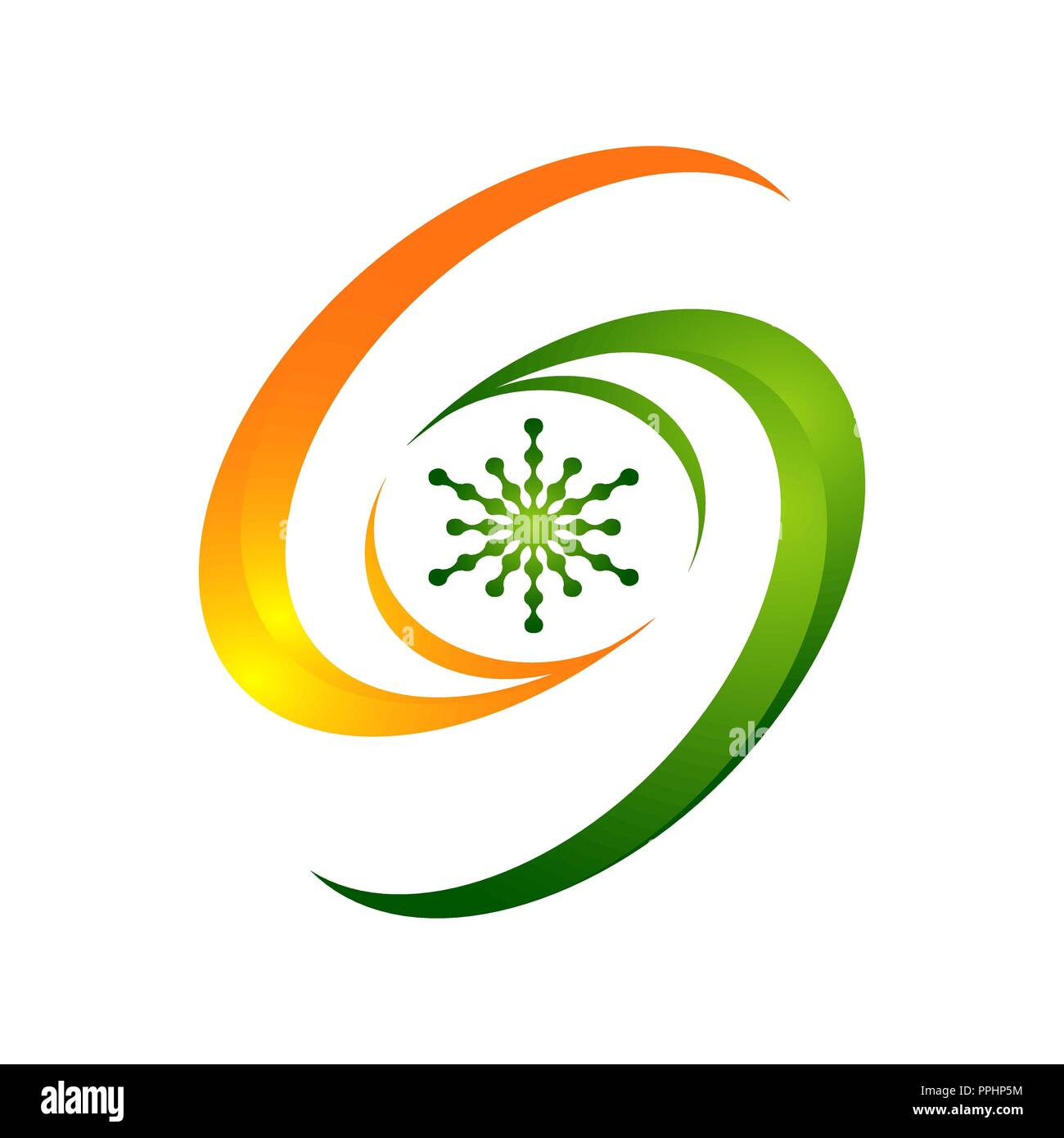 Schneeflocke zeichen Symbol. Klimaanlage Symbol. Business abstract Kreis Logo. Stock Vektor