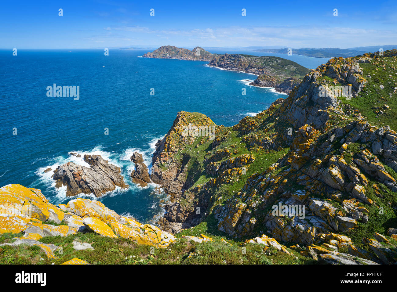 Islas Cies Inseln Antenne in Vigo in Galicien in Spanien Stockfoto