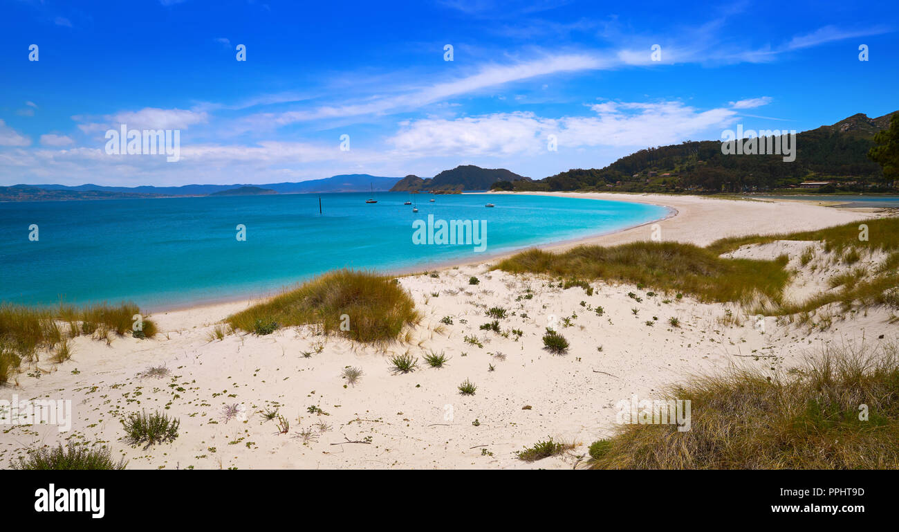 Praia de Rodas Strand im Islas Cies Insel von Vigo in Spanien Stockfoto