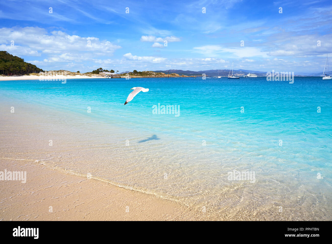 Praia de Rodas Strand im Islas Cies Insel von Vigo in Spanien Stockfoto