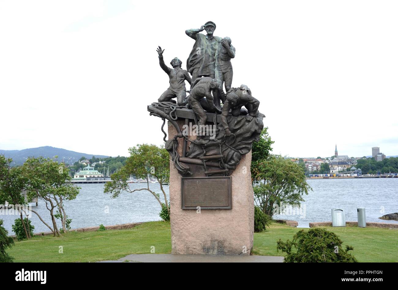 Norwegen. Oslo. Bygdoy. Denkmal für die Segler von Handelsschiffen, die Lasten transportieren während des Zweiten Weltkriegs. Von Joseph Grimeland (1916-2002). Stockfoto