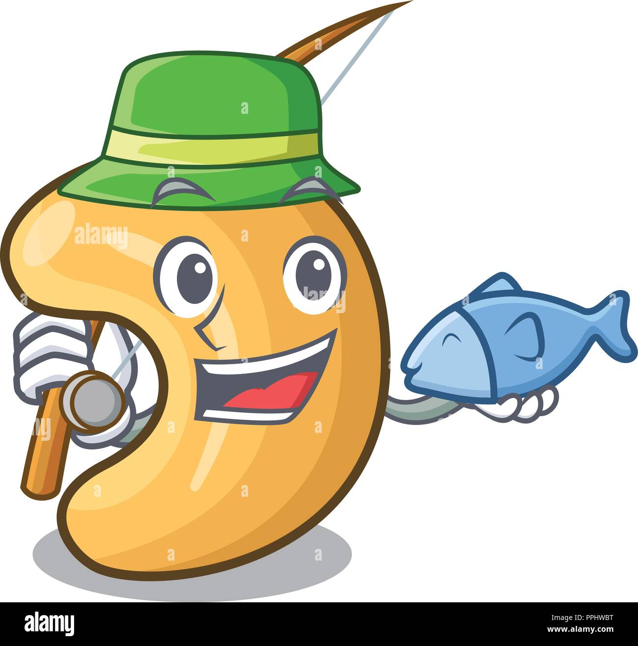 Angeln Cashewnüsse heiß gebacken auf Tisch Cartoon Stock Vektor