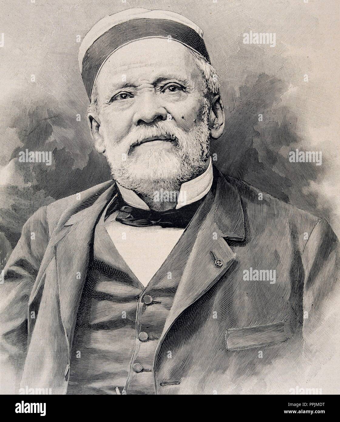 Louis Pasteur (1822-1895), französischer Biologe, Mikrobiologe und Chemiker. Gravur portrait. Stockfoto