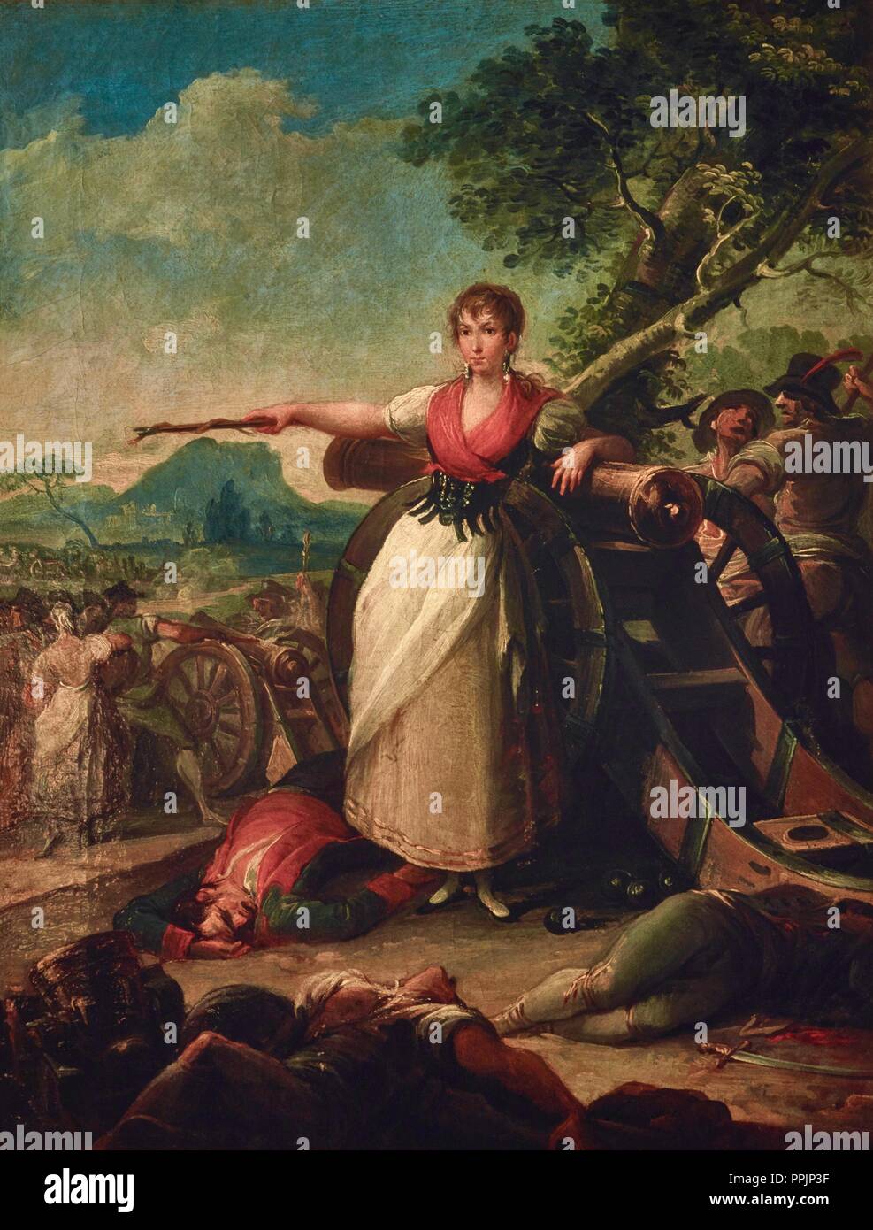 Agustina Saragossa y Domenech, llamada Agustina de Aragón (1789 - 1858). Patriota Española. Museum: Museo Lázaro Galdiano. Autor: BRAMBILA. GALVEZ, Juan. Stockfoto