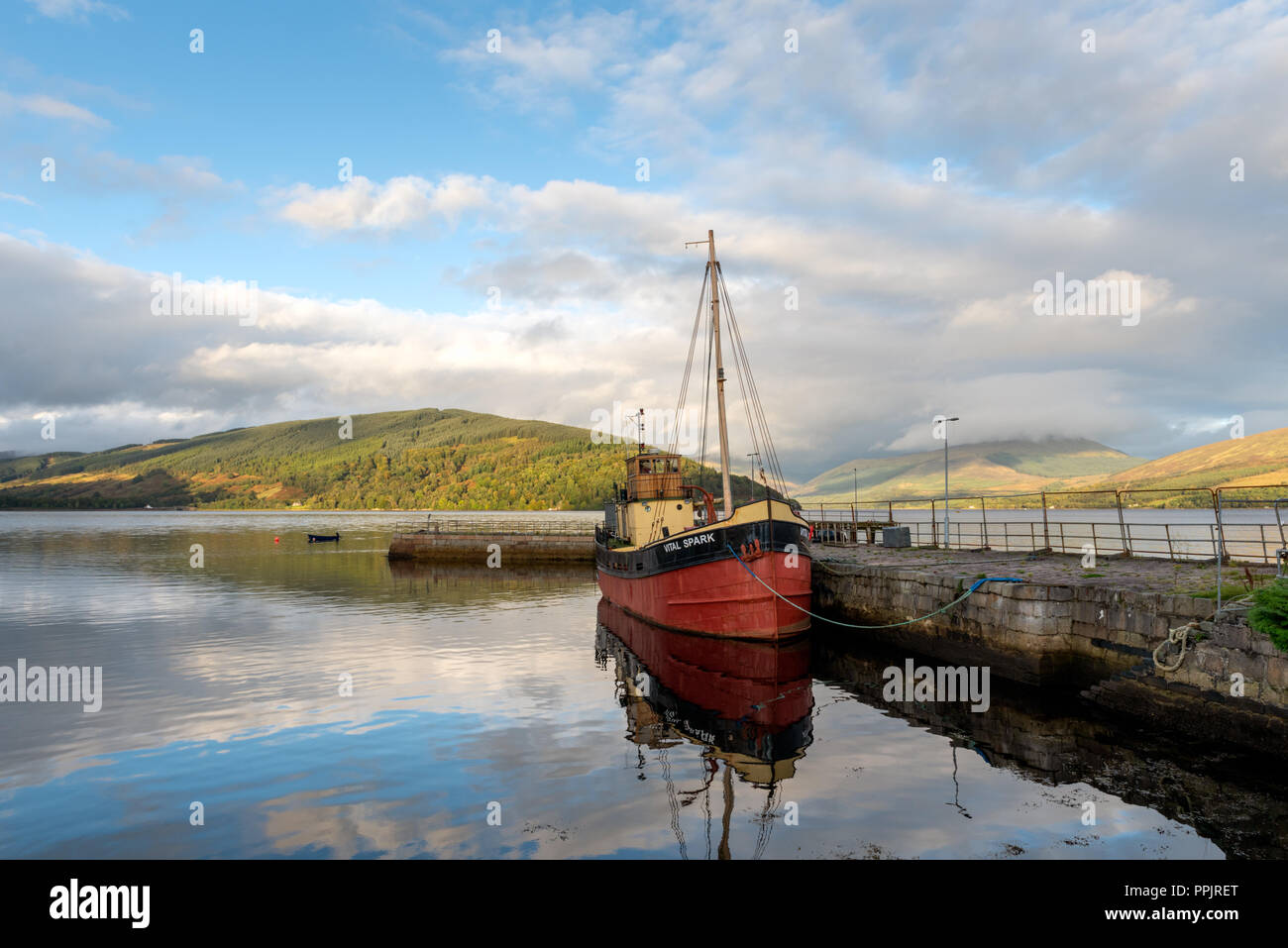 Der entscheidende Funke in der Hafen von Inverary, Argyll, Schottland Stockfoto