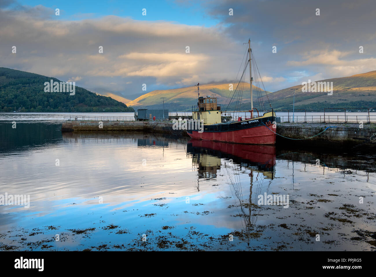 Der entscheidende Funke in der Hafen von Inverary, Argyll, Schottland Stockfoto