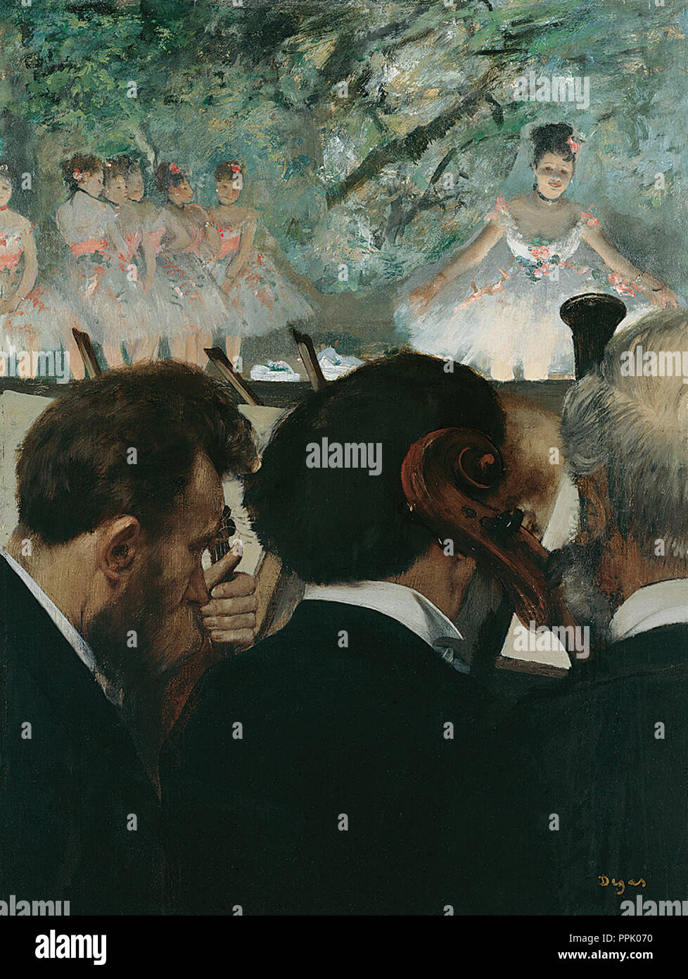 Orchester Musiker. Datum/Zeitraum: 1872/1876. Malerei. Öl auf Leinwand. Breite: 49 cm. Höhe: 69 cm (komplett). Autor: Edgar Degas. DEGAS, EDGAR. Stockfoto