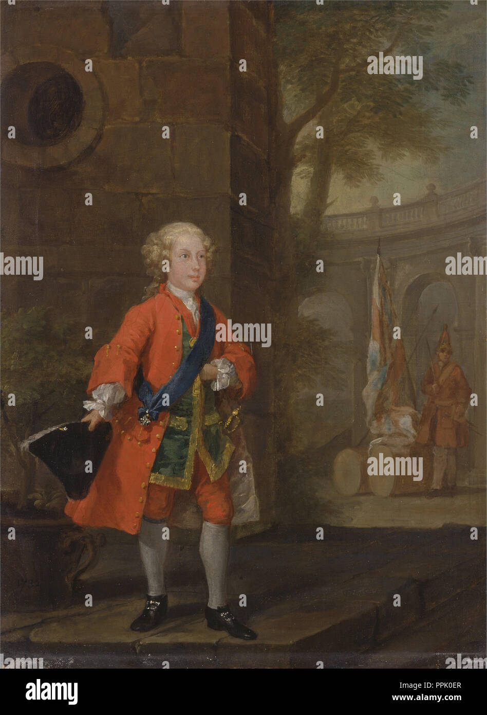 William Augustus, Herzog von Cumberland. Datum/Zeitraum: 1732. Malerei. Öl auf Leinwand. Höhe: 479 mm (18,85 in); Breite: 352 mm (13.85 in). Autor: William Hogarth. Stockfoto