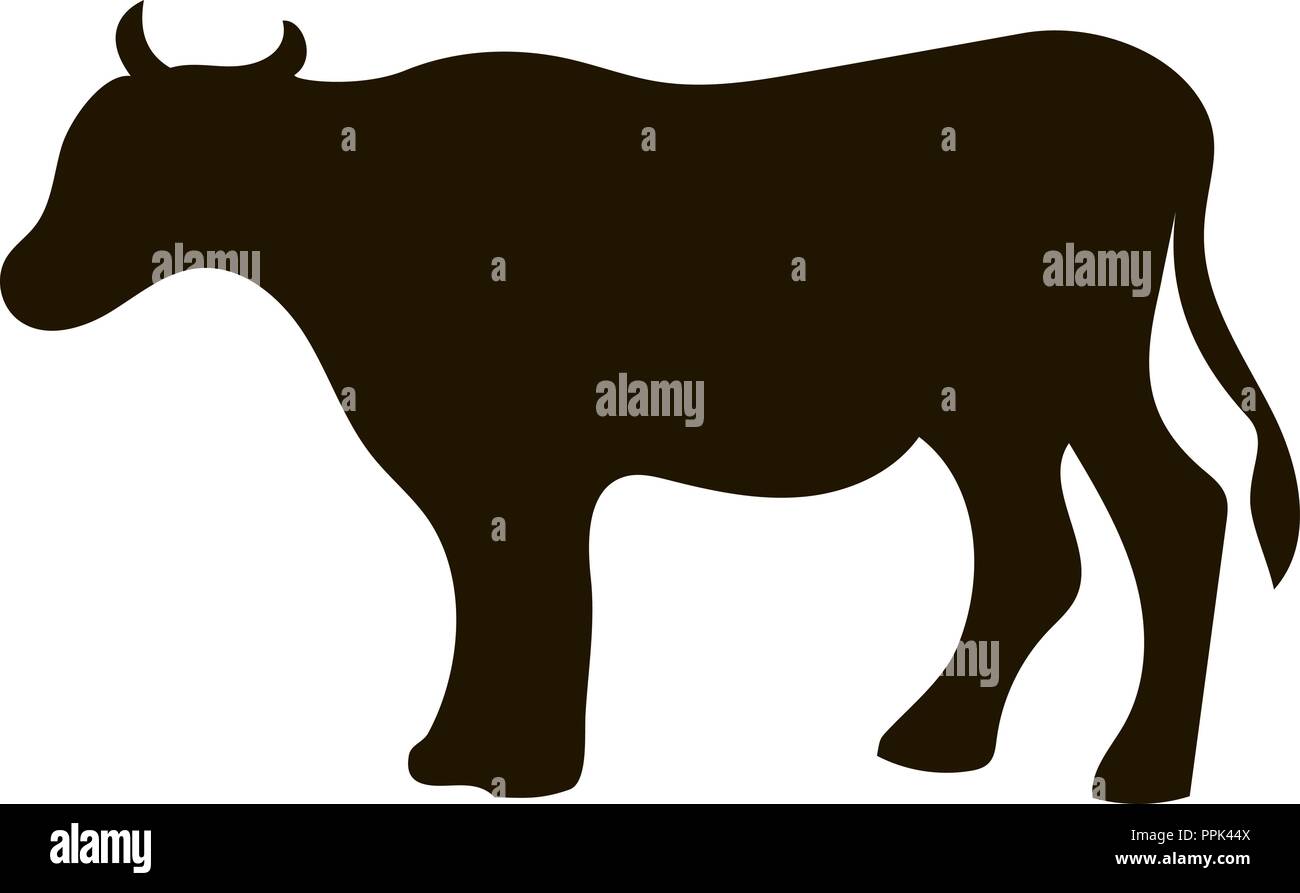 Vektor Silhouette der Kuh, unterschiedlichen Posen, schwarze Farbe, auf weißem Hintergrund Stock Vektor