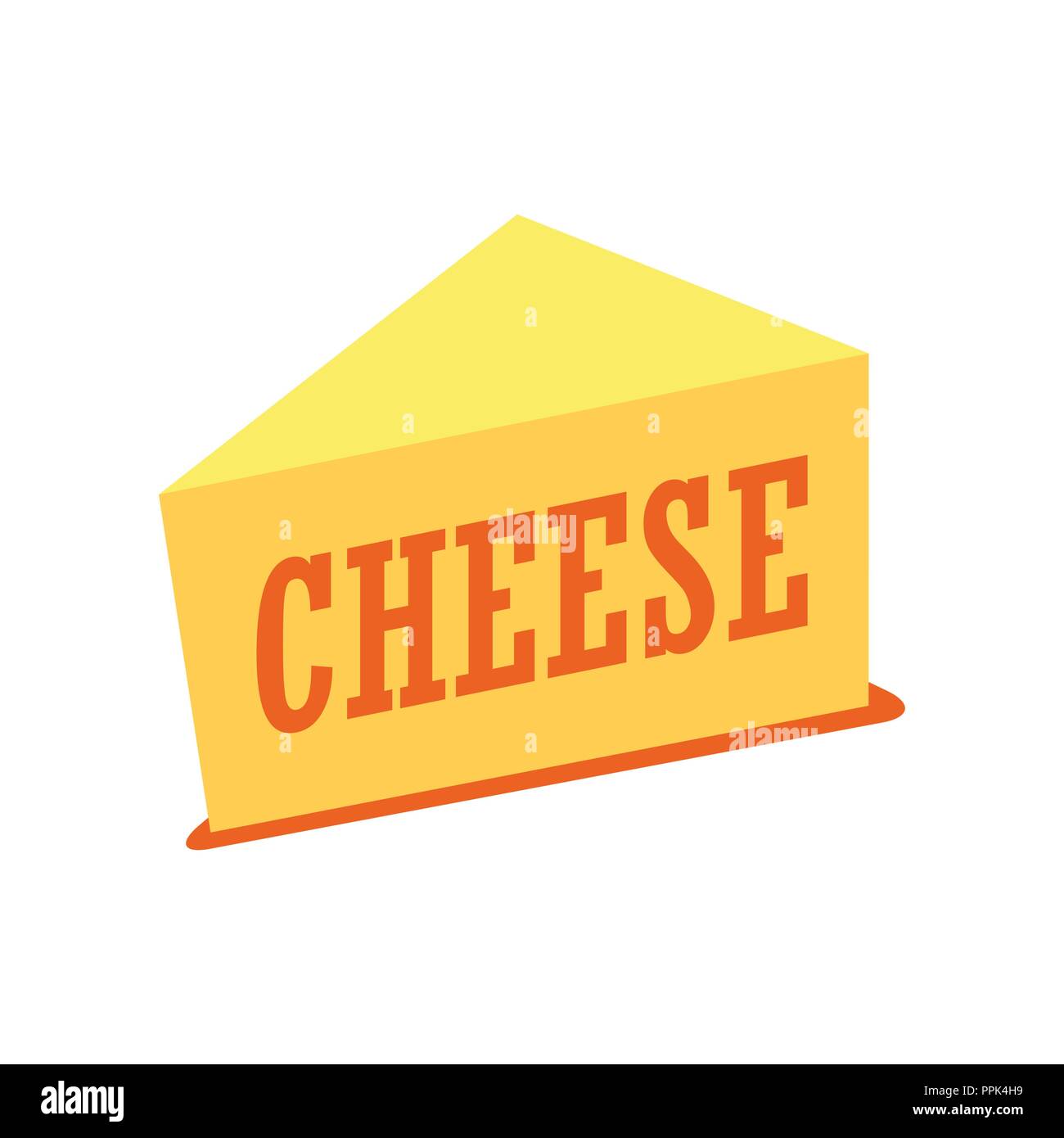 Vector Illustration von Cheddar Käse Stück isoliert auf weißem Hintergrund. Stock Vektor