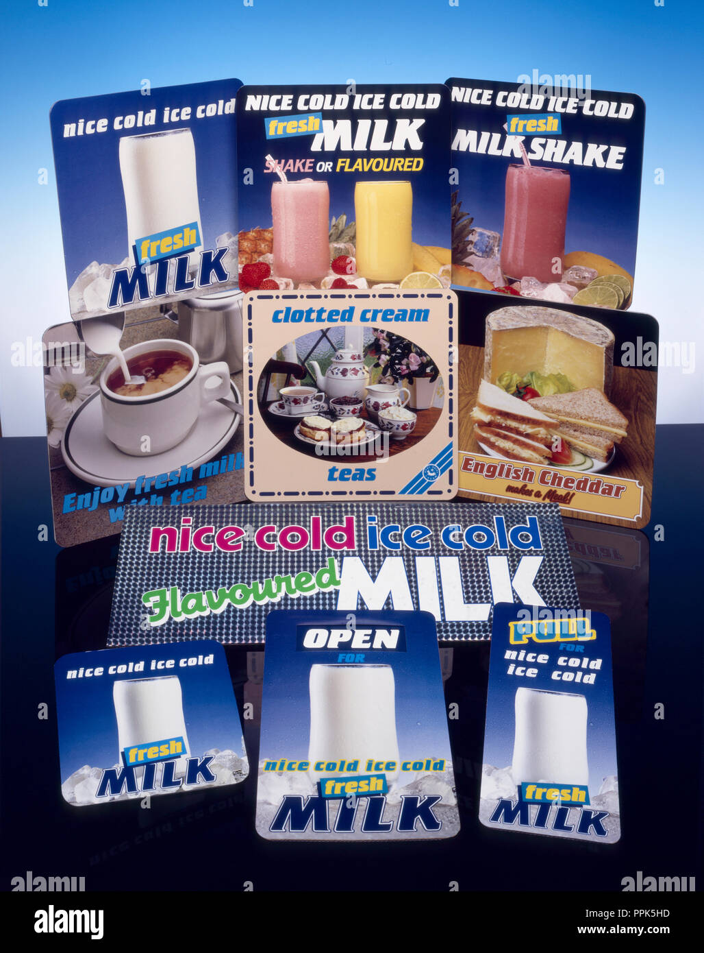 Milk Marketing Board Milch Werbung 1986 Stockfoto