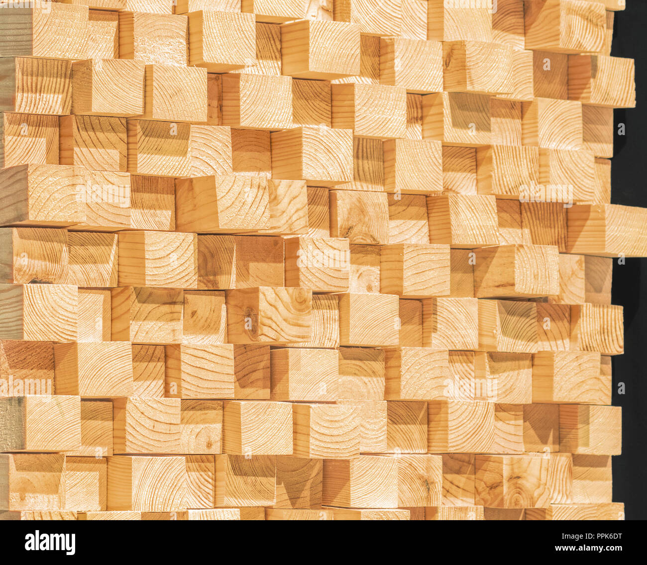 Holz- Schallisolierung close-up Stockfoto