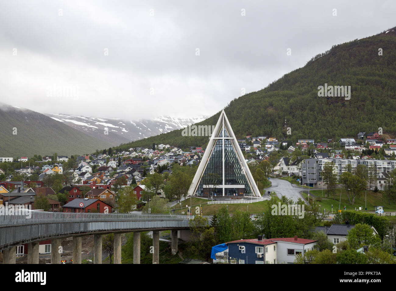 Arktische Kathedrale in Tromsø, Norwegen Stockfoto