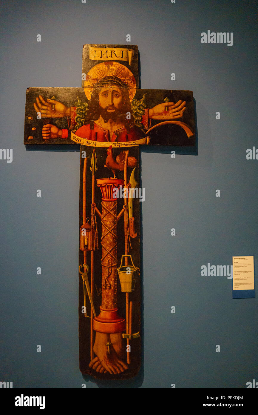 Innenraum des Museu Nacional d'Art de Catalunya oder Nationalen Kunstmuseum von Katalonien. Es ist in der italienischen Stil Palau Nacional, Gebäude. Stockfoto