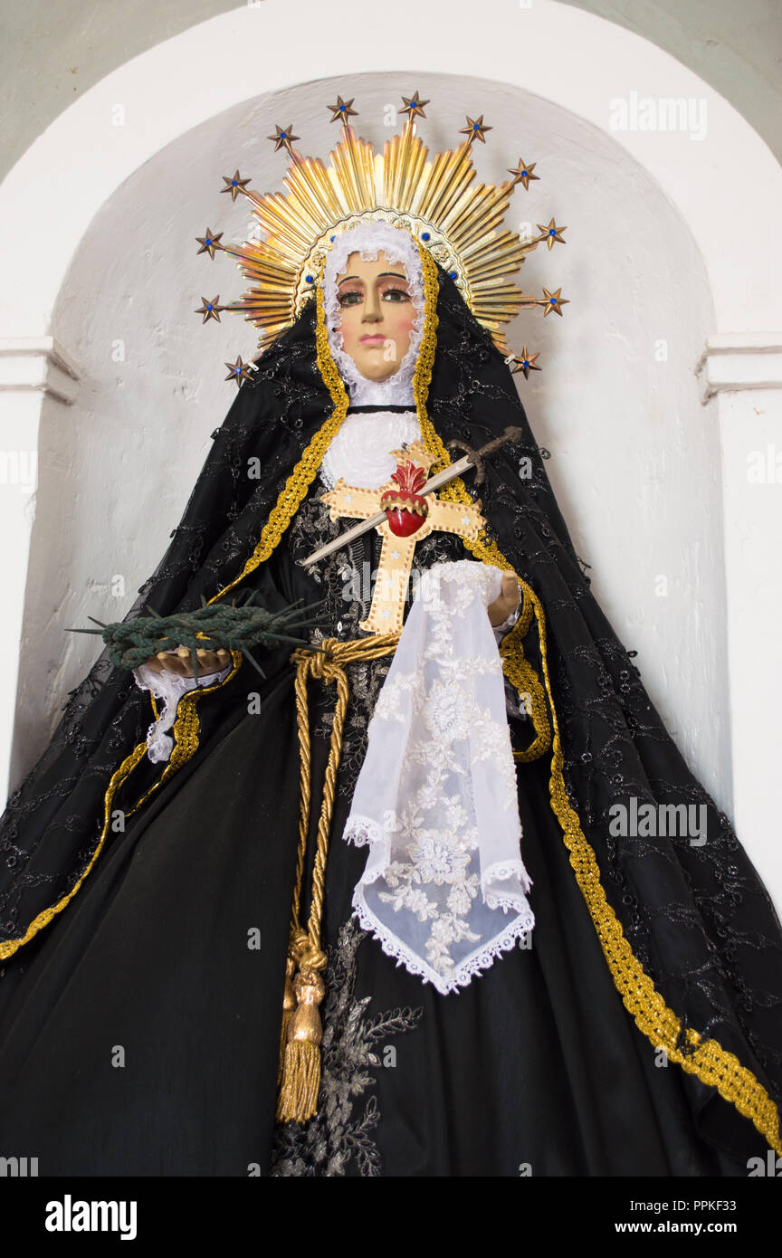 Unsere Frau von Guadalupe in der Kirche Cholul in der Nähe von Merida, Yucatan, Mexiko Stockfoto