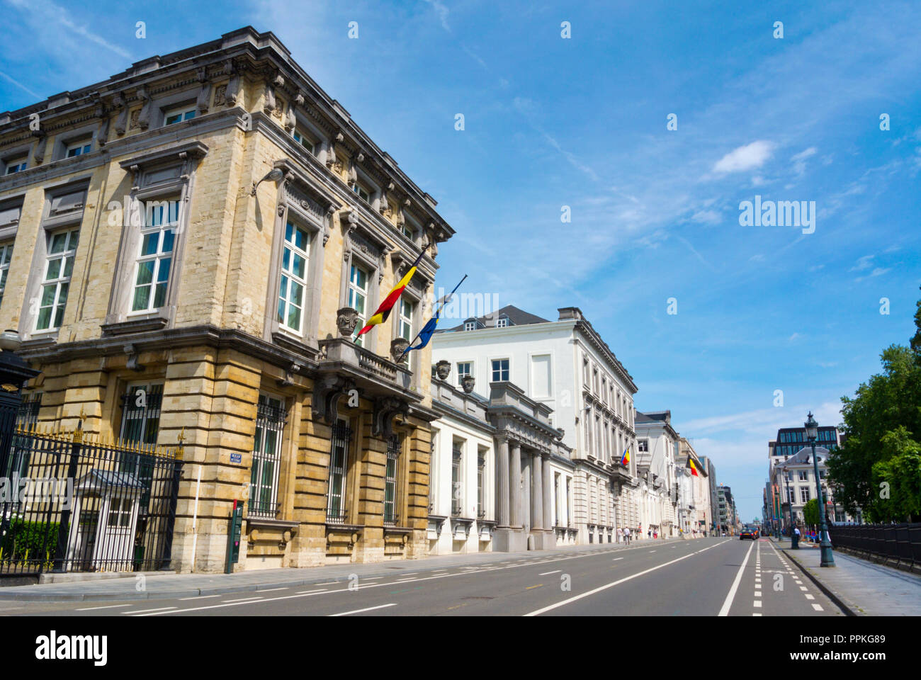 Rue de la Loi, im Parc de Bruxelles, Royal District, Brüssel, Belgien Stockfoto