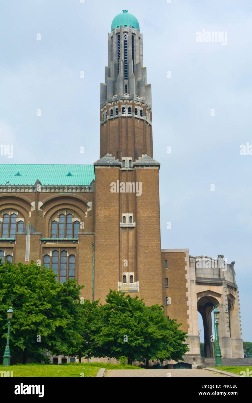 Basilique Nationale du Sacre-Coeur ein Koekelberg, nationale Basilika des Heiligen Herzen, Brüssel, Belgien Stockfoto