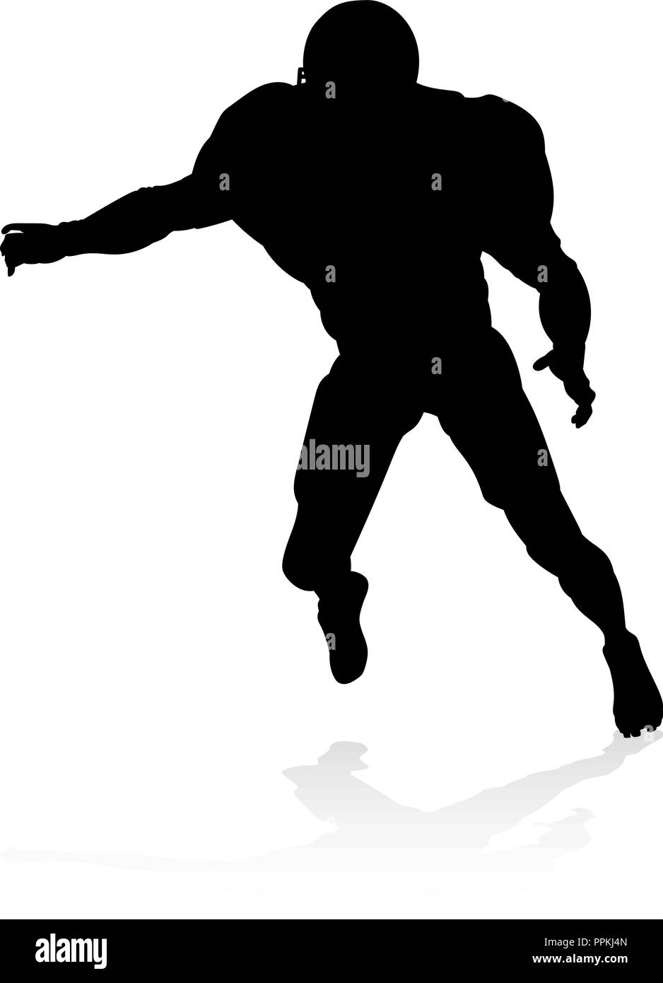 American Football Player Silhouette Stock Vektor