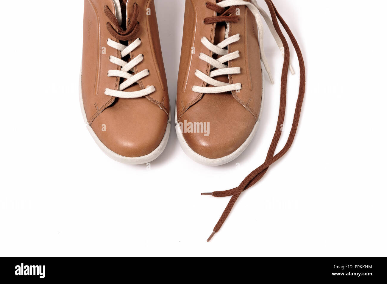 Schuhe, Mode, Herren, sauber, gepflegt, Braun, Classic, Bein, Fuß, Leder, studio, Schnürsenkel, richtig, Lifestyle, männlich, Foto Kazimierz Jurewicz, Stockfoto