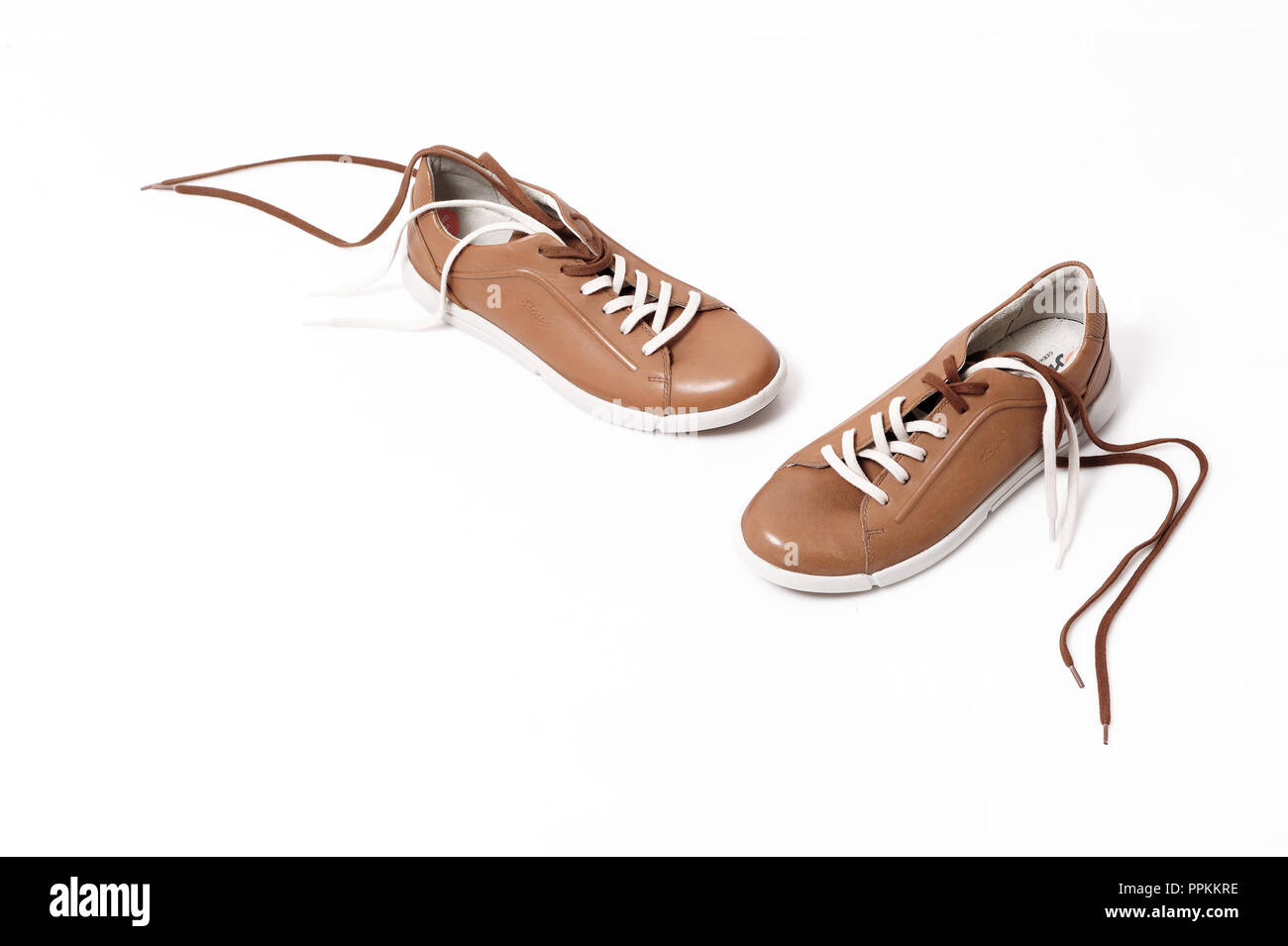 Schuhe, Mode, Herren, sauber, gepflegt, Braun, Classic, Bein, Fuß, Leder, studio, Schnürsenkel, richtig, Lifestyle, männlich, Foto Kazimierz Jurewicz, Stockfoto