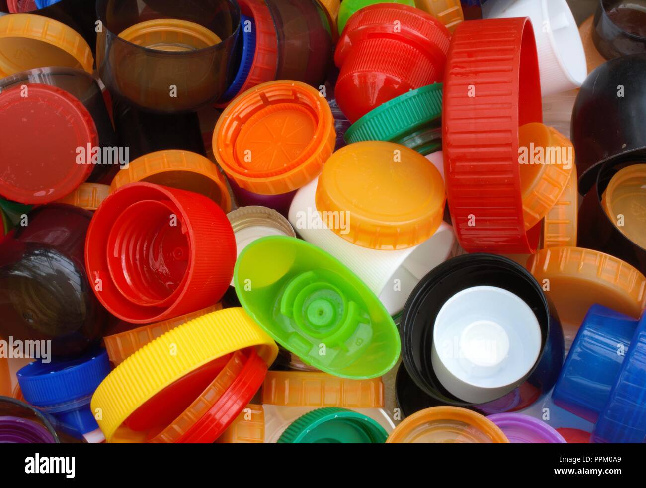 Helle Sortiment von flaschenverschlüsse Stockfoto