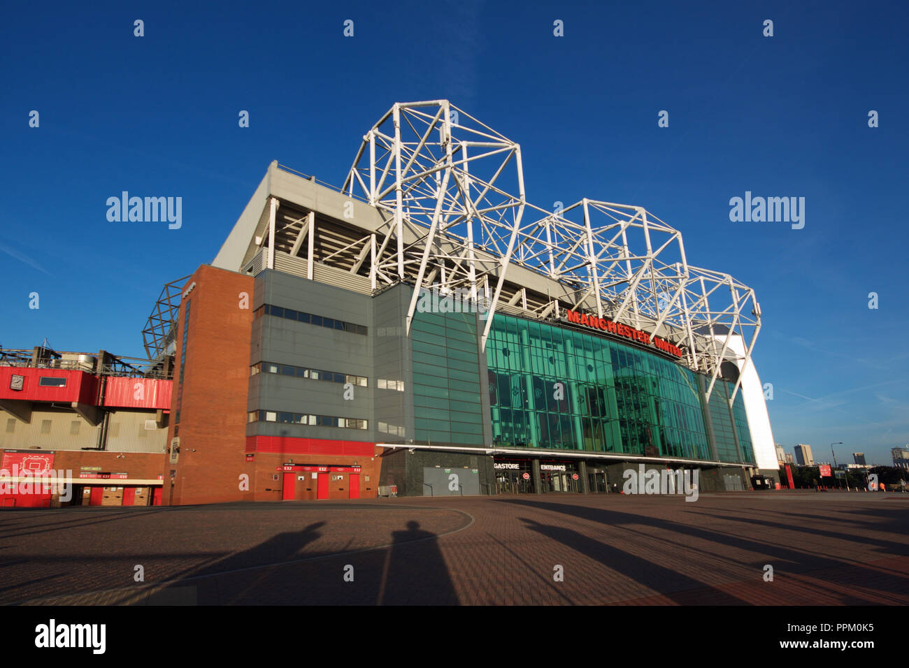 Old Trafford, das Zuhause Stadion von Manchester United FC Stockfoto