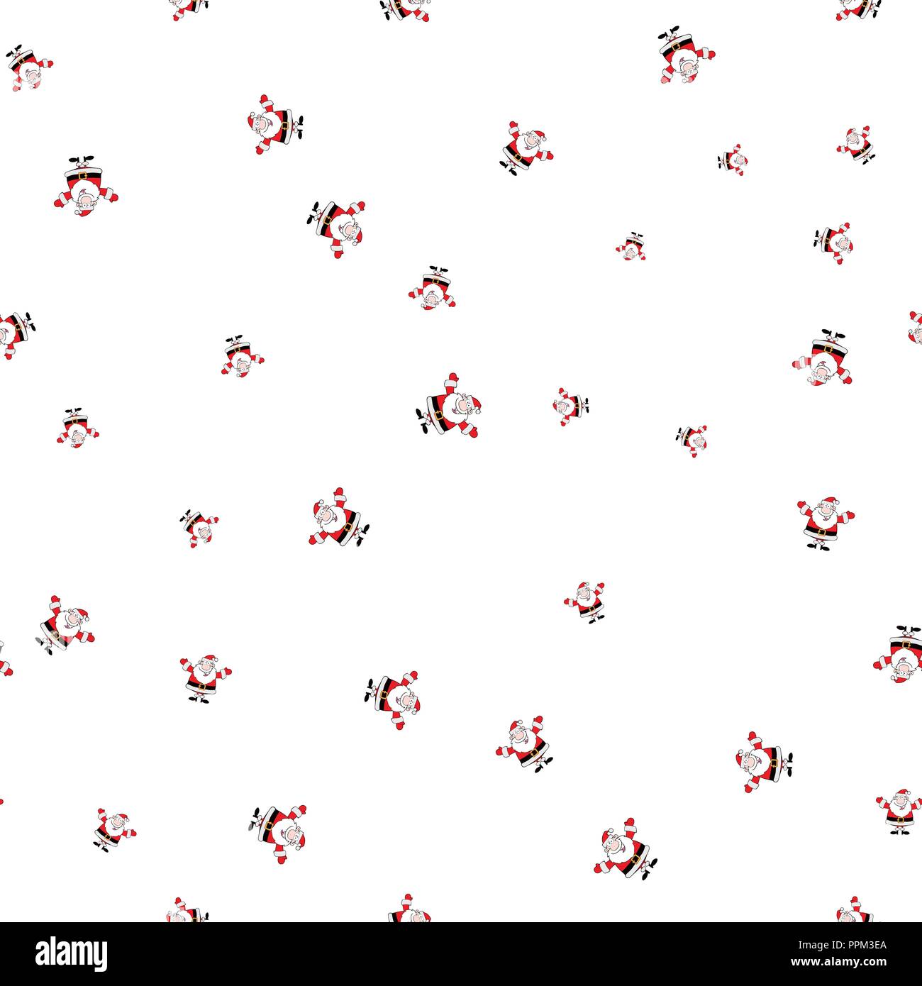 Santa Claus nahtlose Muster. Auf einem weißen Hintergrund. Vector Illustration. Stock Vektor
