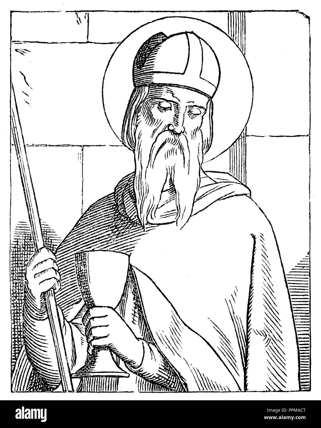 Norbert von Xanten (* 1080/1085-1134) Gründer des Prämonstratenserordens und von 1126 bis 1134 Erzbischof von Magdeburg. Stockfoto