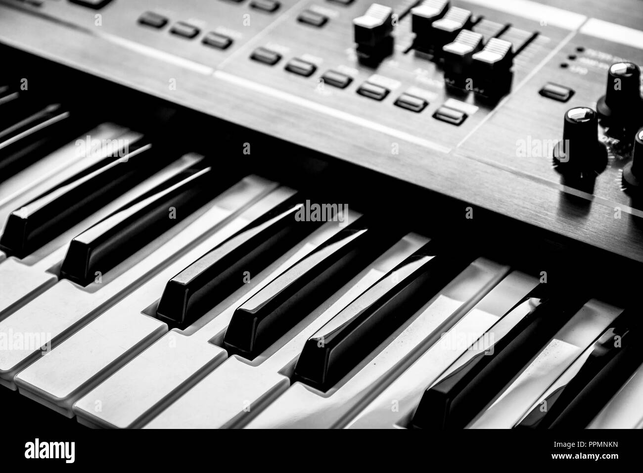 Synthesizer Keyboard Piano Keys Stockfoto