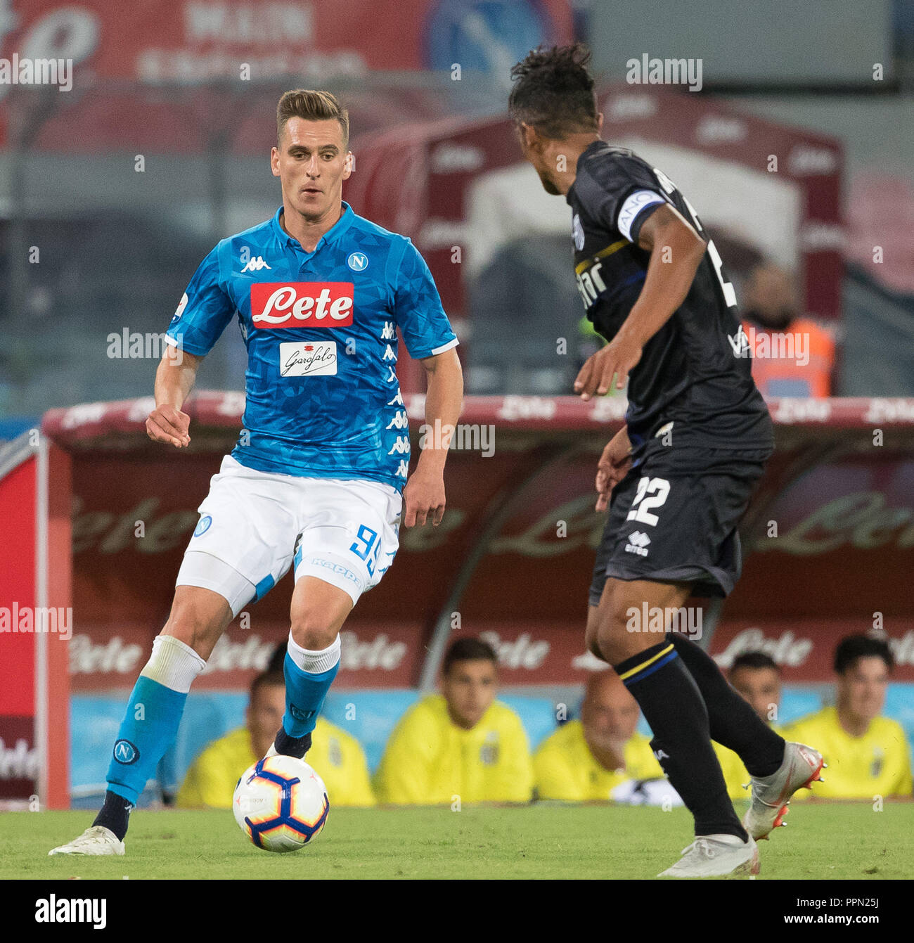 Neapel, Kampanien, Italien. 26 Sep, 2018. Milik der SSC Neapel in der Serie A Fußballspiel zwischen SSC Napoli und Parma Calcio San Paolo Stadion gesehen. Credit: Ernesto Vicinanza/SOPA Images/ZUMA Draht/Alamy leben Nachrichten Stockfoto