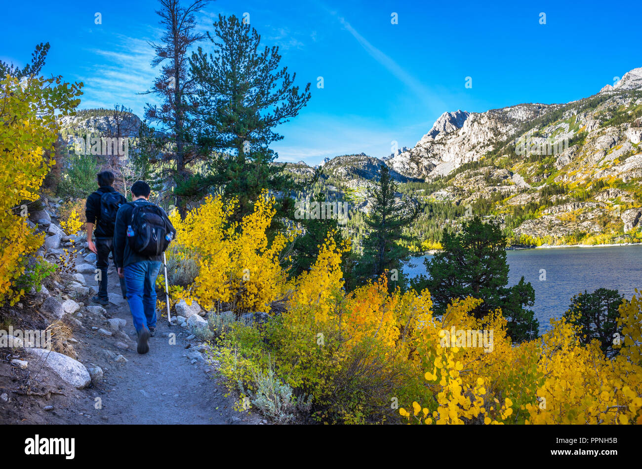 Wandern Sierra Nevada im Herbst Stockfoto