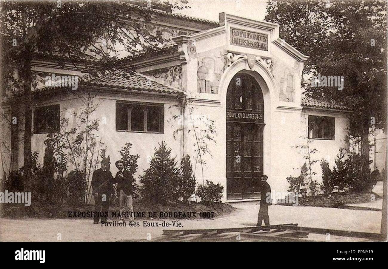 Bordeaux Exposition - Maritime 1907 Palais des eaux de vie des Charentes 2. Stockfoto