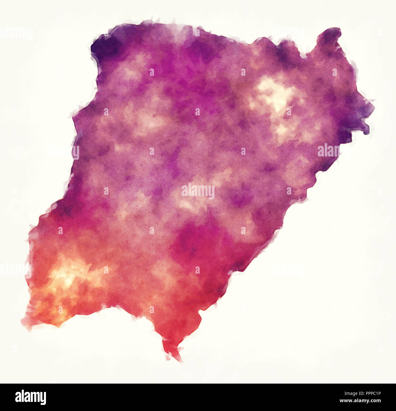 Provinz Corrientes aquarell Karte von Argentinien vor einem weißen Hintergrund Stockfoto Provinz Corrientes aquarell Karte von Argentinien vor einem weißen Hintergrund Stockfoto