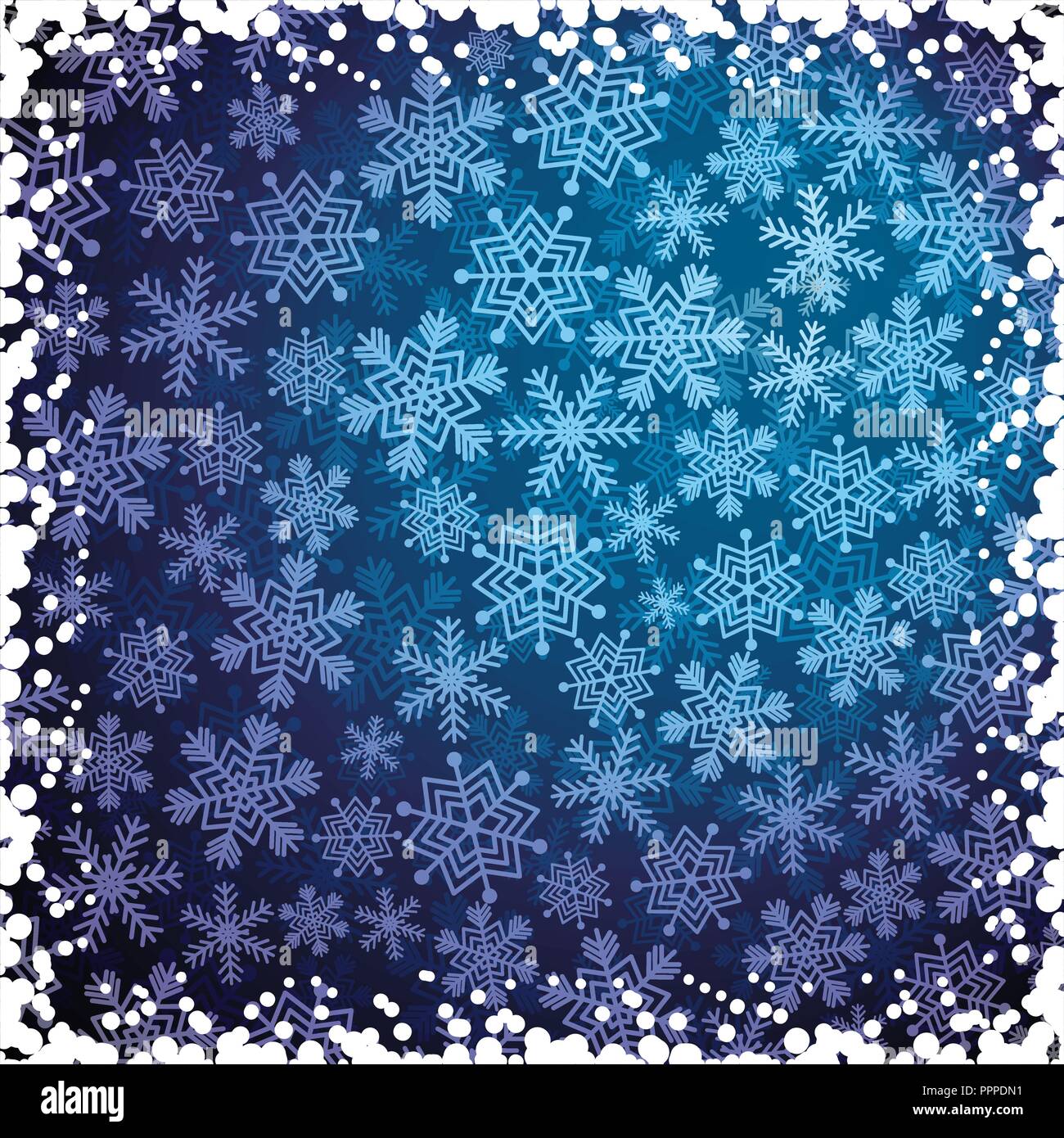 Weihnachten Hintergrund mit schönen Schneeflocken Stock Vektor