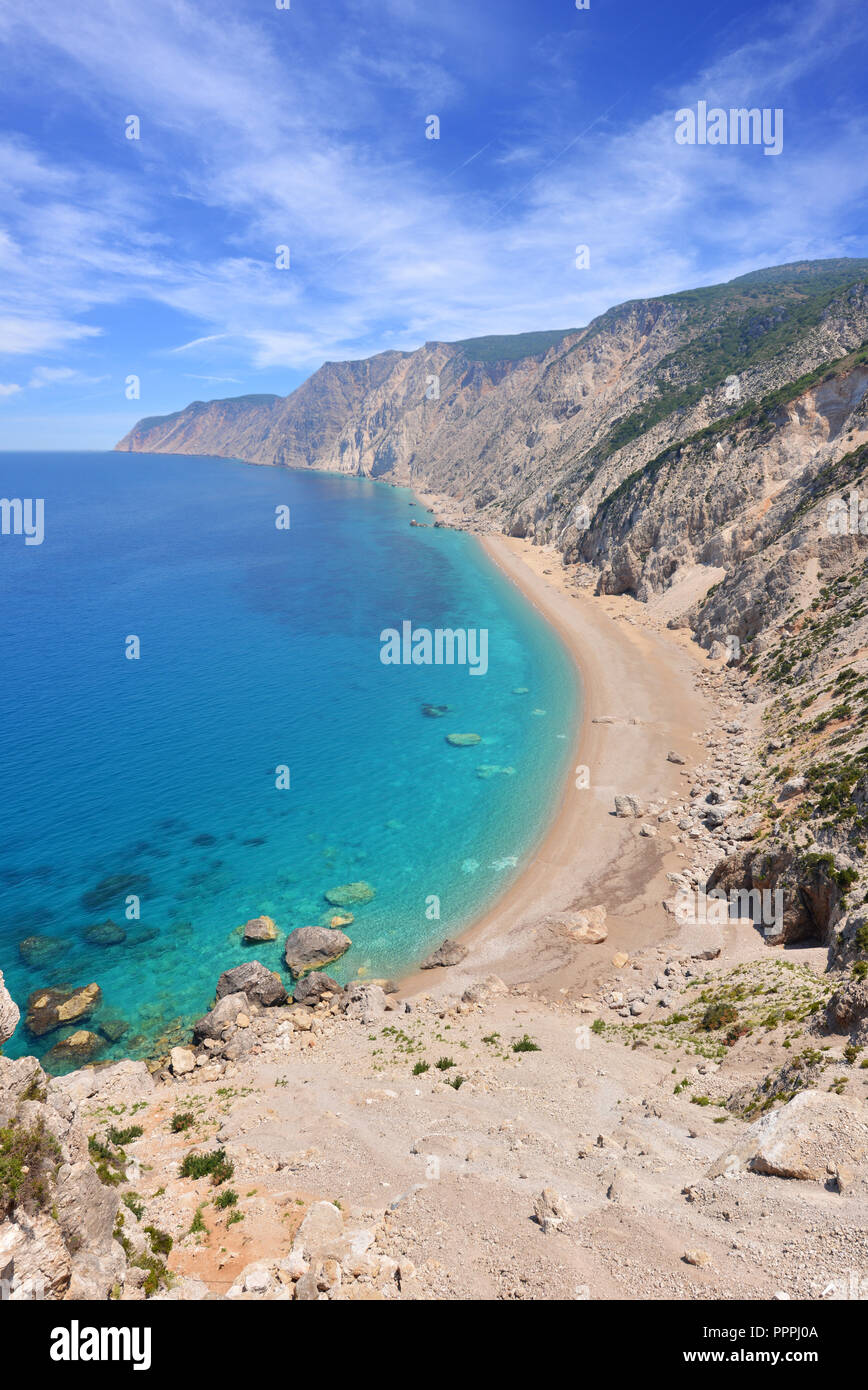 Berühmten Strand Platia Ammos auf der Insel Kefalonia in Griechenland Stockfoto