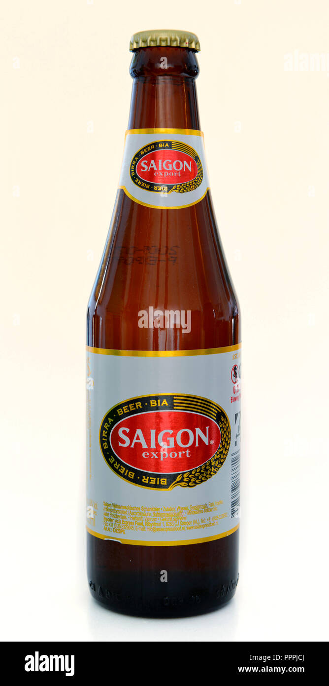 Flasche, Saigon Export Bier, Vietnam Stockfoto