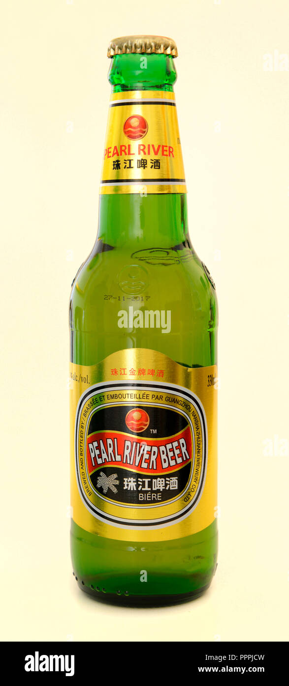 Flasche, Pearl River Bier, China Stockfoto