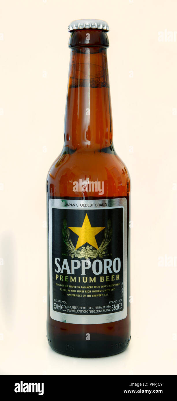 Flasche, Sapporo Bier, Japan Stockfoto