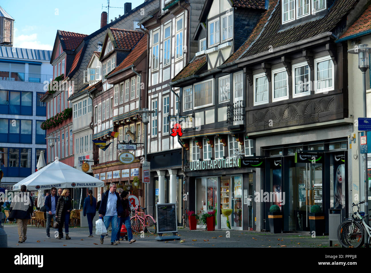 Fachwerkhaeuser, Neue Straße, Braunschweig, Niedersachsen, Deutschland Stockfoto