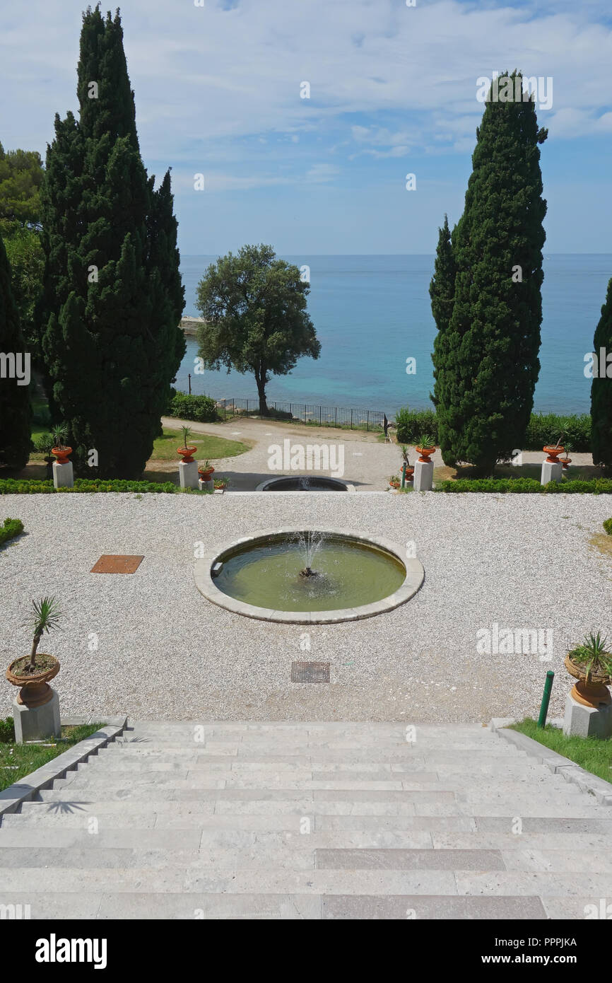 Miramare Gärten am Golf von Triest in der Nähe von Triest, der nordöstlichen Italien Stockfoto