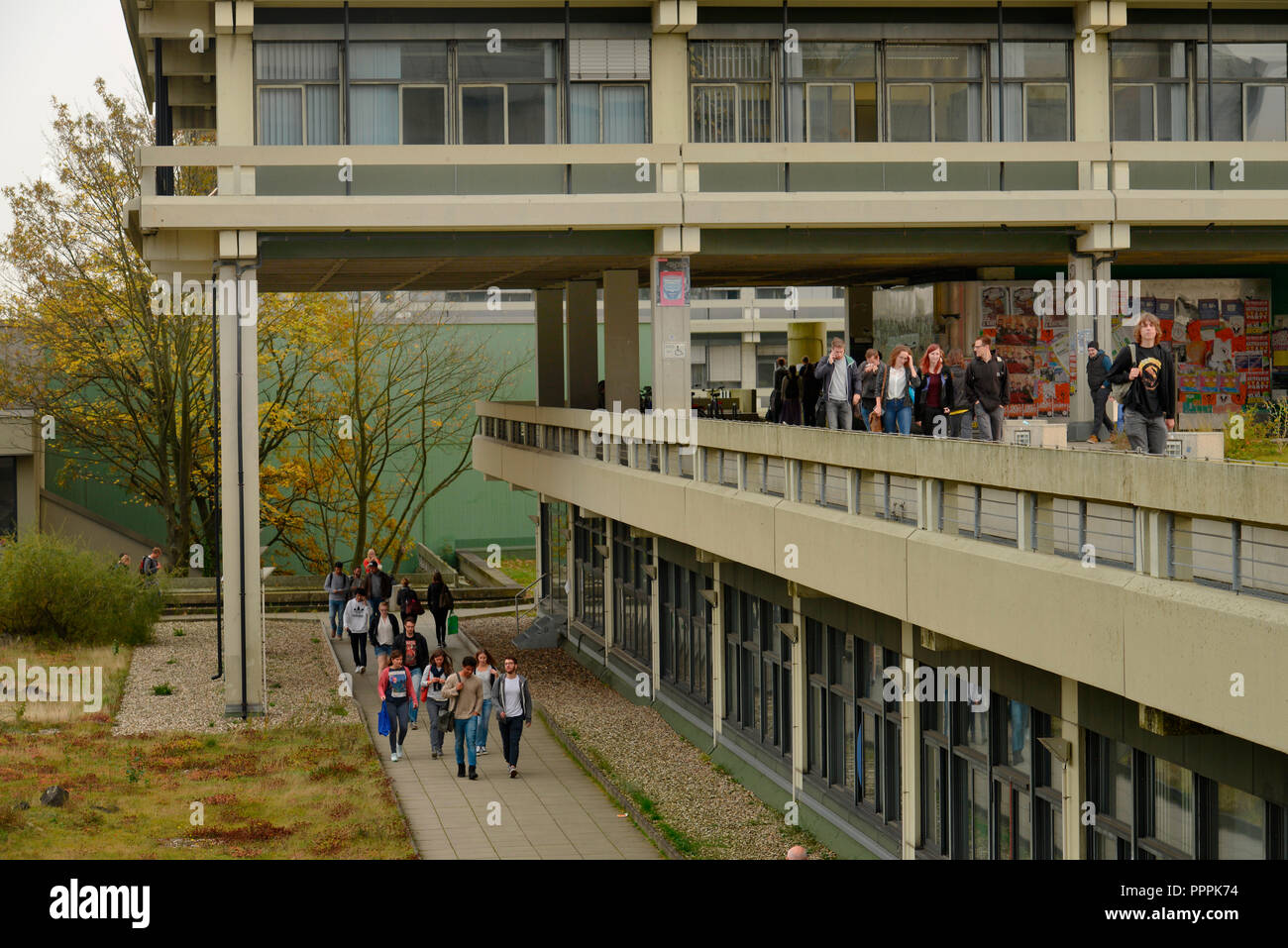 Gebaeudereihe N, Ruhr-Universitaet Bochum, Nordrhein-Westfalen, Deutschland Stockfoto