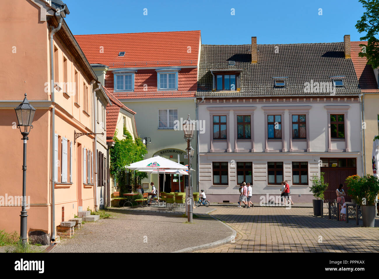 Marktplatz, Werder, Havel, Brandenburg, Deutschland Stockfoto
