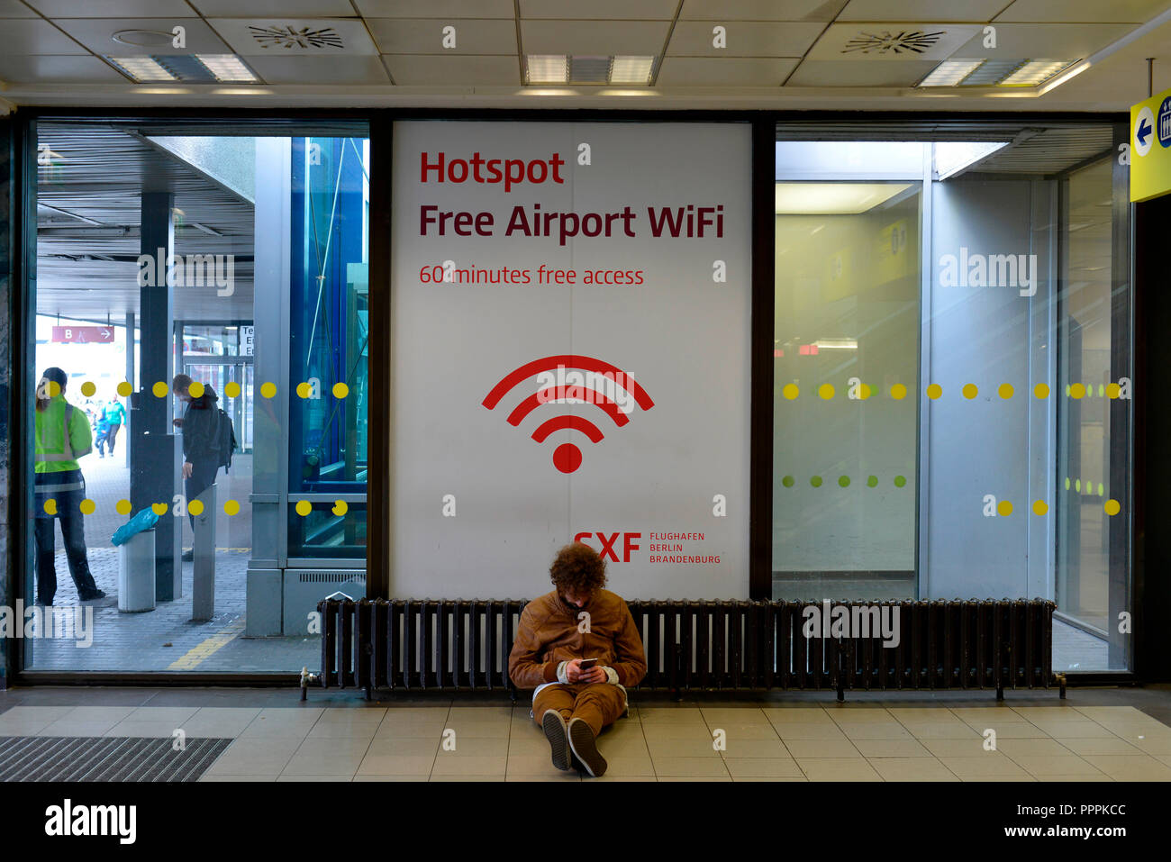 Wifi-Hotspot, Flughafen, Schönefeld, Brandenburg, Deutschland Stockfoto