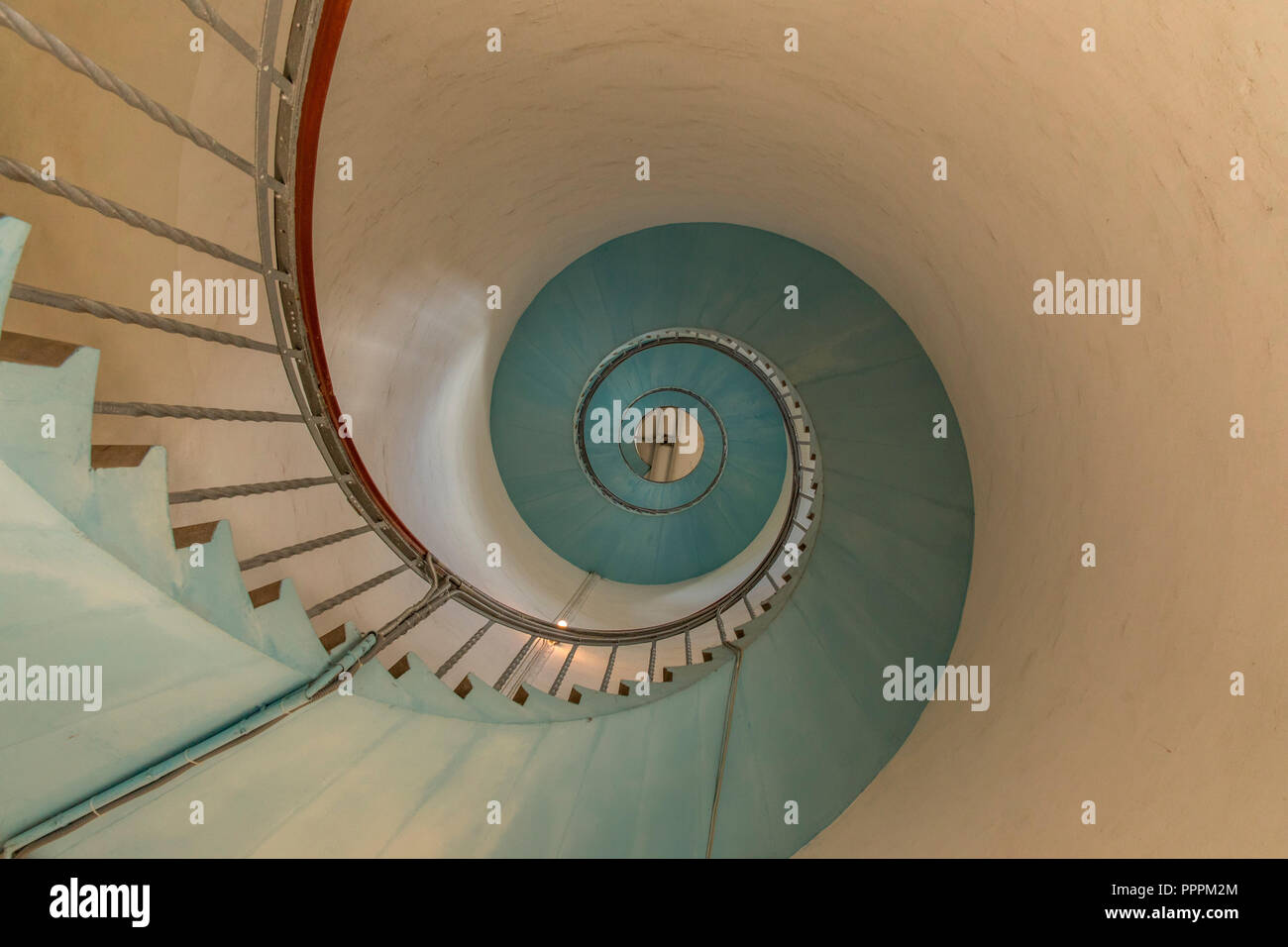 Wendeltreppe, Lyngvig Leuchtturm, Hvide Sande, Jylland, Dänemark Stockfoto