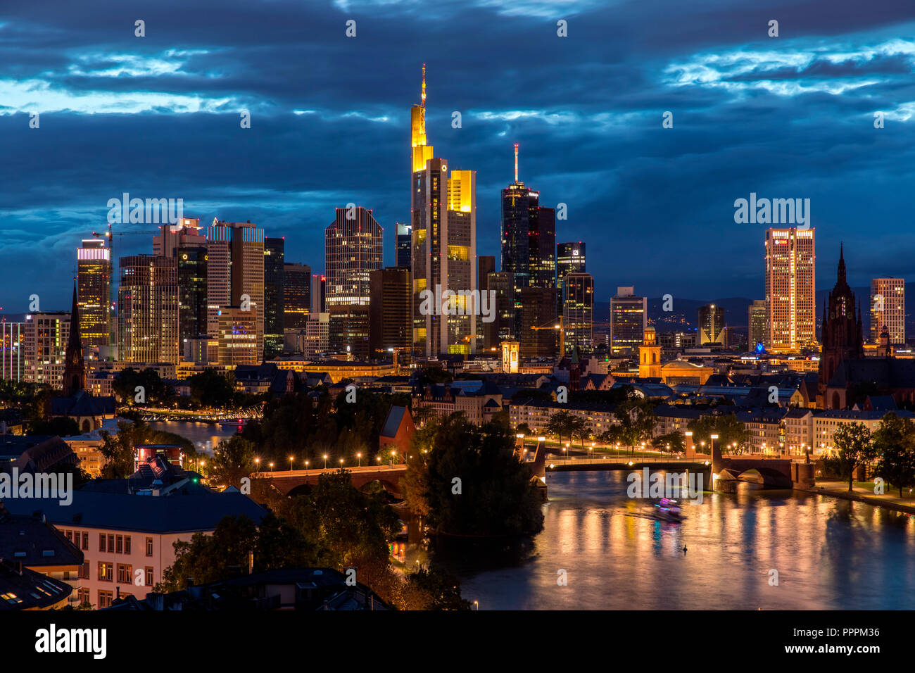 Skyline, Frankfurt am Main, Hessen, Deutschland Stockfoto