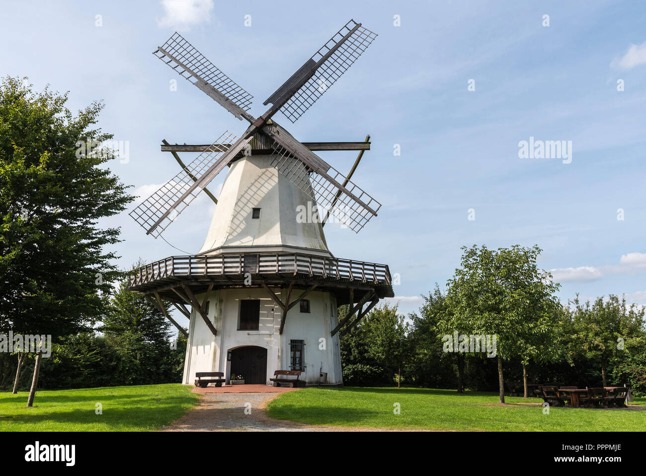 Wind Mill, Tonnenheide, Rahden, Minden-Luebbecke, Ostwestfalen-Lippe, Nordrhein-Westfalen, Deutschland Stockfoto